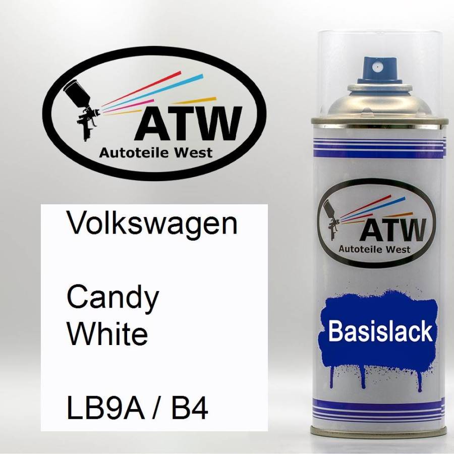 Volkswagen, Candy White, LB9A / B4: 400ml Sprühdose, von ATW Autoteile West.